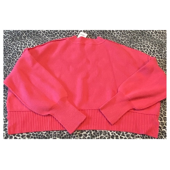 Free People Easy Street Crop Pullover Sweater Mademoiselle Pink NWT Size Small - Picture 5 of 6